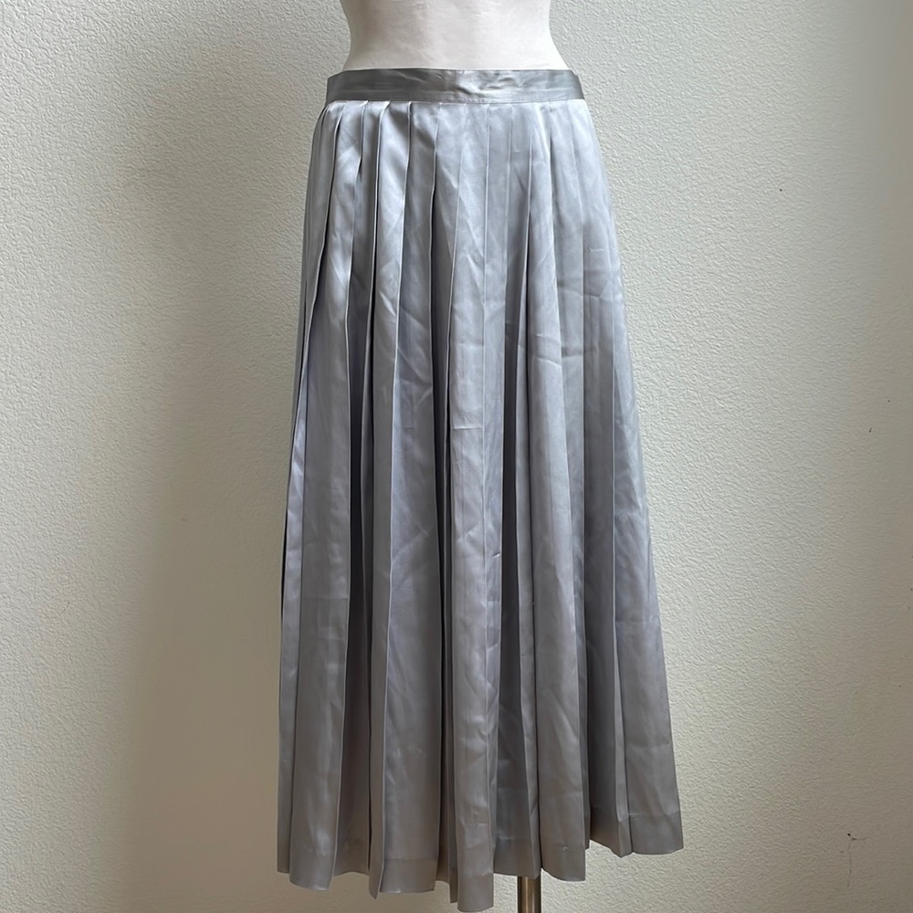 Christian Dior Silver Silk Skirt